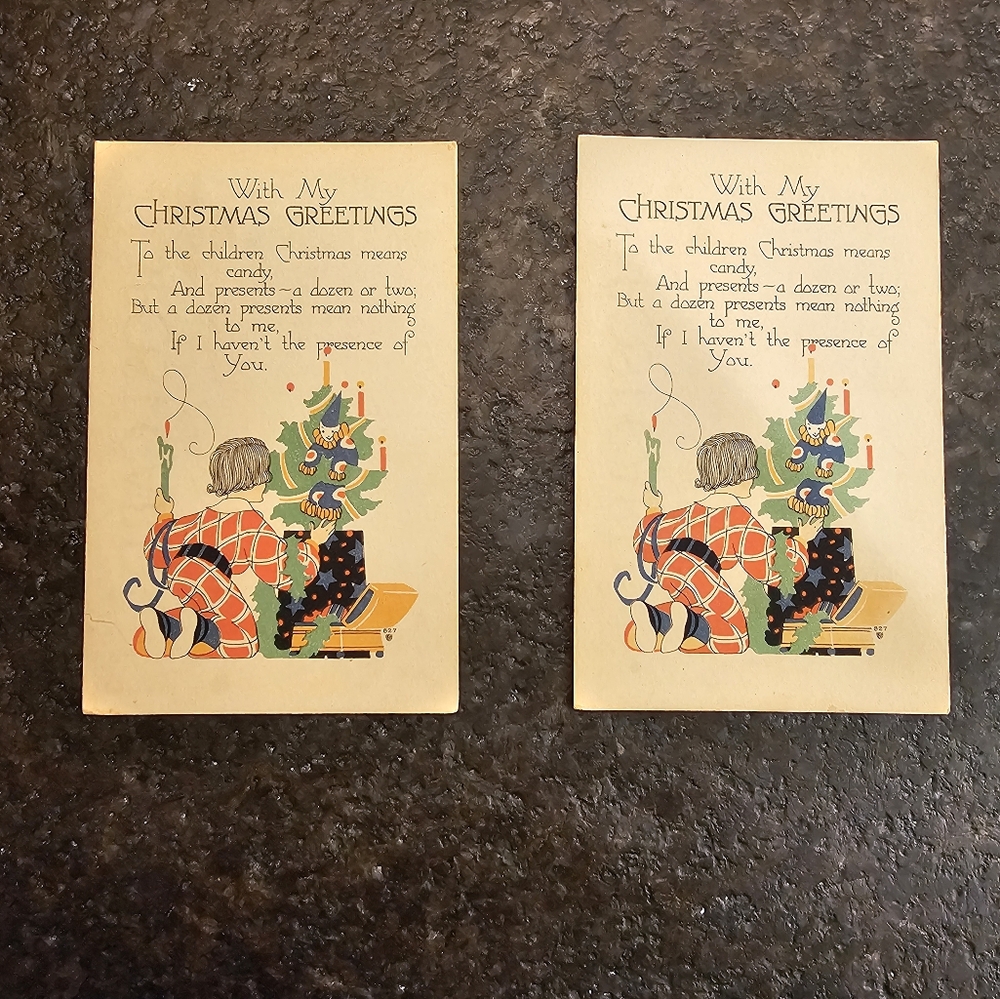 Vintage Christmas greetings postcards